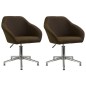 vidaXL Sillas de comedor giratorias 2 unidades tela marrón oscuro vidaXL Sillas de comedor giratorias 2 unidades tela marrón oscuro