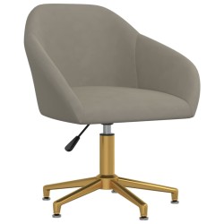 vidaXL Sillas de comedor giratorias 2 unidades terciopelo gris claro