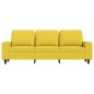 vidaXL Sofá de 3 plazas con taburete de tela amarillo claro 180 cm vidaXL Sofá de 3 plazas con taburete de tela amarillo claro 180 cm