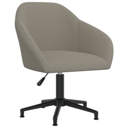vidaXL Silla de comedor giratoria de terciopelo gris claro