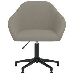 vidaXL Silla de comedor giratoria de terciopelo gris claro
