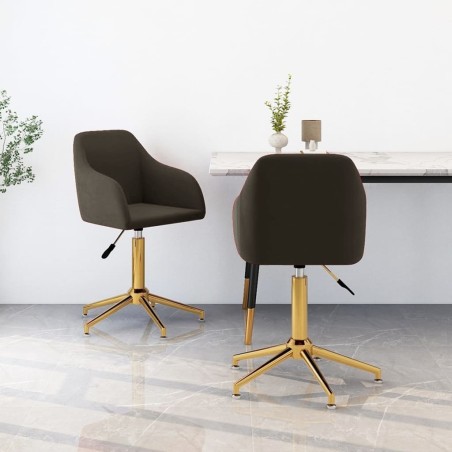 vidaXL Sillas de comedor giratorias 2 unidades terciopelo gris oscuro