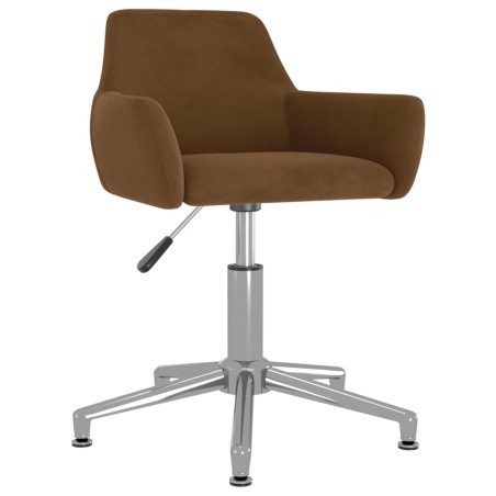 vidaXL Silla de comedor giratoria de terciopelo marrón