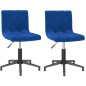 vidaXL Sillas de comedor giratorias 2 uds terciopelo azul