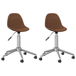 vidaXL Sillas de comedor giratorias 2 unidades tela marrón