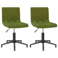 vidaXL Sillas de comedor giratorias 2 unidades terciopelo verde claro