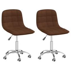 vidaXL Sillas de comedor giratorias 2 unidades tela marrón