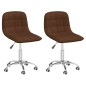 vidaXL Sillas de comedor giratorias 2 unidades tela marrón vidaXL Sillas de comedor giratorias 2 unidades tela marrón