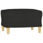 vidaXL Sofá de 3 plazas con taburete de tela negro 180 cm vidaXL Sofá de 3 plazas con taburete de tela negro 180 cm