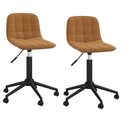 vidaXL Sillas de comedor giratorias 2 uds terciopelo marrón