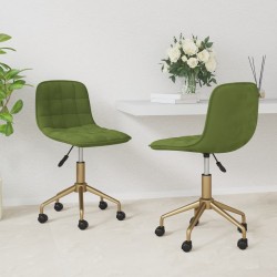 vidaXL Sillas de comedor giratorias 2 unidades terciopelo verde claro