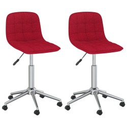 vidaXL Sillas de comedor giratorias 2 unidades tela rojo vino tinto 