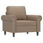 vidaXL Sillón con taburete cuero sintético color capuchino 60 cm vidaXL Sillón con taburete cuero sintético color capuchino 60 cm