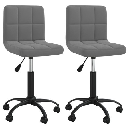 vidaXL Sillas de comedor giratorias 2 unidades terciopelo gris oscuro