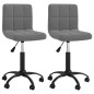 vidaXL Sillas de comedor giratorias 2 unidades terciopelo gris oscuro
