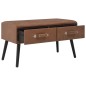 vidaXL Mesa de centro de cuero sintético marrón oscuro 80x40x46 cm vidaXL Mesa de centro de cuero sintético marrón oscuro 80x40x46 cm