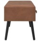 vidaXL Mesa de centro de cuero sintético marrón oscuro 80x40x46 cm vidaXL Mesa de centro de cuero sintético marrón oscuro 80x40x46 cm
