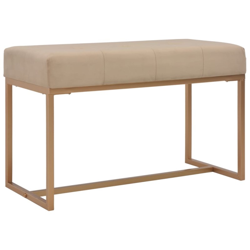 vidaXL Banco 80 cm terciopelo beige vidaXL Banco 80 cm terciopelo beige