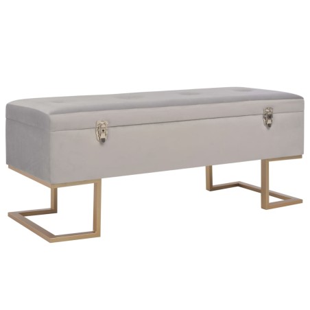 vidaXL Banco con compartimento 105 cm gris de terciopelo