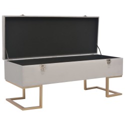 vidaXL Banco con compartimento 105 cm gris de terciopelo