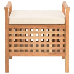 vidaXL Banco de almacenamiento de madera maciza de nogal 49x48x49 cm 