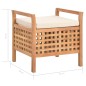 vidaXL Banco de almacenamiento de madera maciza de nogal 49x48x49 cm vidaXL Banco de almacenamiento de madera maciza de nogal 49x48x49 cm