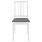 vidaXL Sillas de comedor con cojines 4 unidades madera maciza blanca