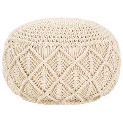 vidaXL Puf de macramé hecho a mano algodón 45x30 cm