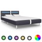 vidaXL Estructura de cama con LED de cuero sintético negro 140x200 cm vidaXL Estructura de cama con LED de cuero sintético negro 140x200 cm