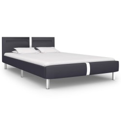 vidaXL Estructura de cama con LED de cuero sintético negro 140x200 cm