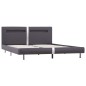 vidaXL Cama con LED de cuero sintético gris 180x200 cm vidaXL Cama con LED de cuero sintético gris 180x200 cm