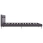 vidaXL Cama con LED de cuero sintético gris 180x200 cm vidaXL Cama con LED de cuero sintético gris 180x200 cm