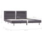 vidaXL Cama con LED de cuero sintético gris 180x200 cm vidaXL Cama con LED de cuero sintético gris 180x200 cm