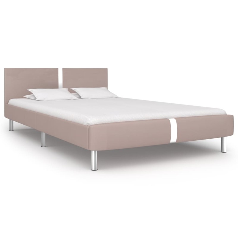vidaXL Estructura de cama de cuero sintético capuchino 140x200 cm vidaXL Estructura de cama de cuero sintético capuchino 140x200 cm