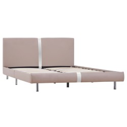 vidaXL Estructura de cama de cuero sintético capuchino 140x200 cm