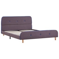 vidaXL Estructura de cama de tela gris topo 140x200 cm