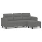 vidaXL Sofá de 3 plazas y taburete tela microfibra gris oscuro 180 cm vidaXL Sofá de 3 plazas y taburete tela microfibra gris oscuro 180 cm