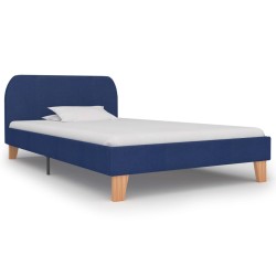 vidaXL Estructura de cama de tela azul 90x200 cm
