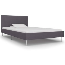 vidaXL Estructura de cama de tela gris 90x200 cm