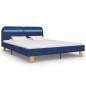 vidaXL Estructura de cama con LED tela azul 160x200 cm vidaXL Estructura de cama con LED tela azul 160x200 cm