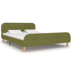 vidaXL Estructura de cama de tela verde 140x200 cm