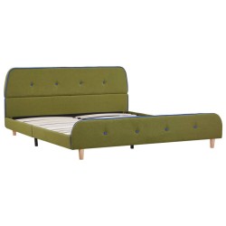 vidaXL Estructura de cama de tela verde 140x200 cm