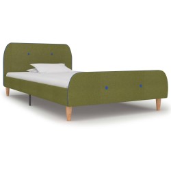 vidaXL Estructura de cama de tela verde 90x200 cm