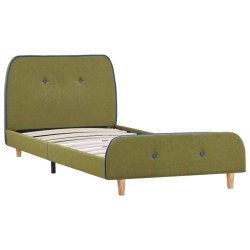 vidaXL Estructura de cama de tela verde 90x200 cm