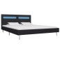 vidaXL Estructura de cama con LED tela negro 180x200 cm vidaXL Estructura de cama con LED tela negro 180x200 cm