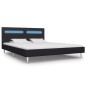 vidaXL Estructura de cama con LED tela negro 180x200 cm vidaXL Estructura de cama con LED tela negro 180x200 cm