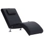 vidaXL Diván de masaje con almohada de cuero sintético negro vidaXL Diván de masaje con almohada de cuero sintético negro