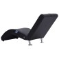 vidaXL Diván de masaje con almohada de cuero sintético negro vidaXL Diván de masaje con almohada de cuero sintético negro
