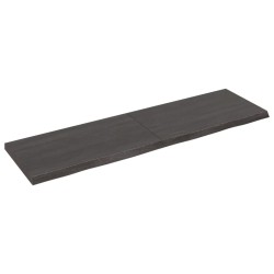 vidaXL Encimera baño madera maciza tratada gris oscuro 140x40x(2-4) cm