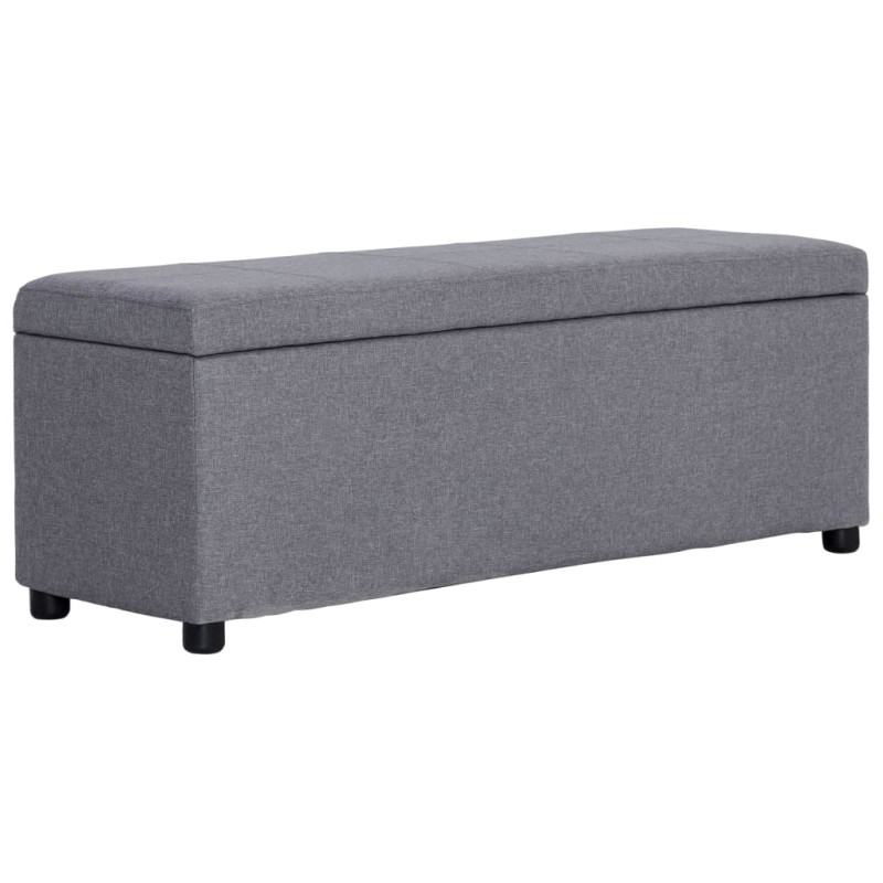 vidaXL Banco con espacio de almacenaje 116 cm poliéster gris claro vidaXL Banco con espacio de almacenaje 116 cm poliéster gris claro